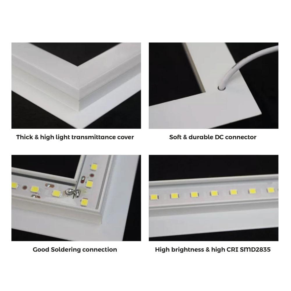 Double Square LED Ceiling Panel 60x60cms 40W 4000 Lumens, 3 Years warranty, CCT Switchable
