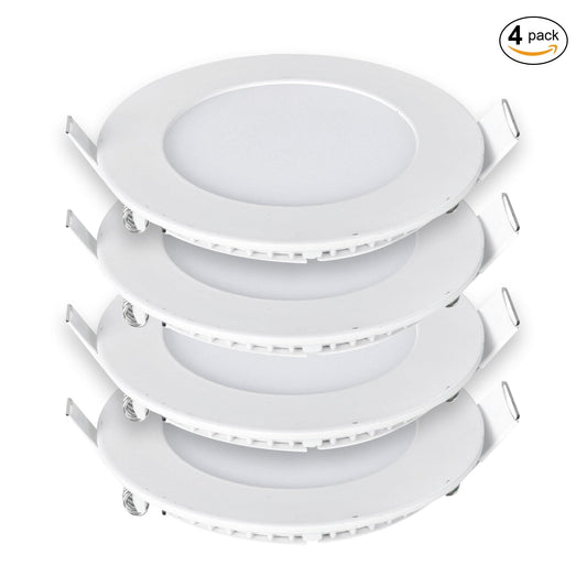 18W Recessed Round LED Downlight Mini Panel 220mm Diameter, 205mm Hole Size, CE Driver, 20000 Hours Long Life | Pack of 4 - 4000K