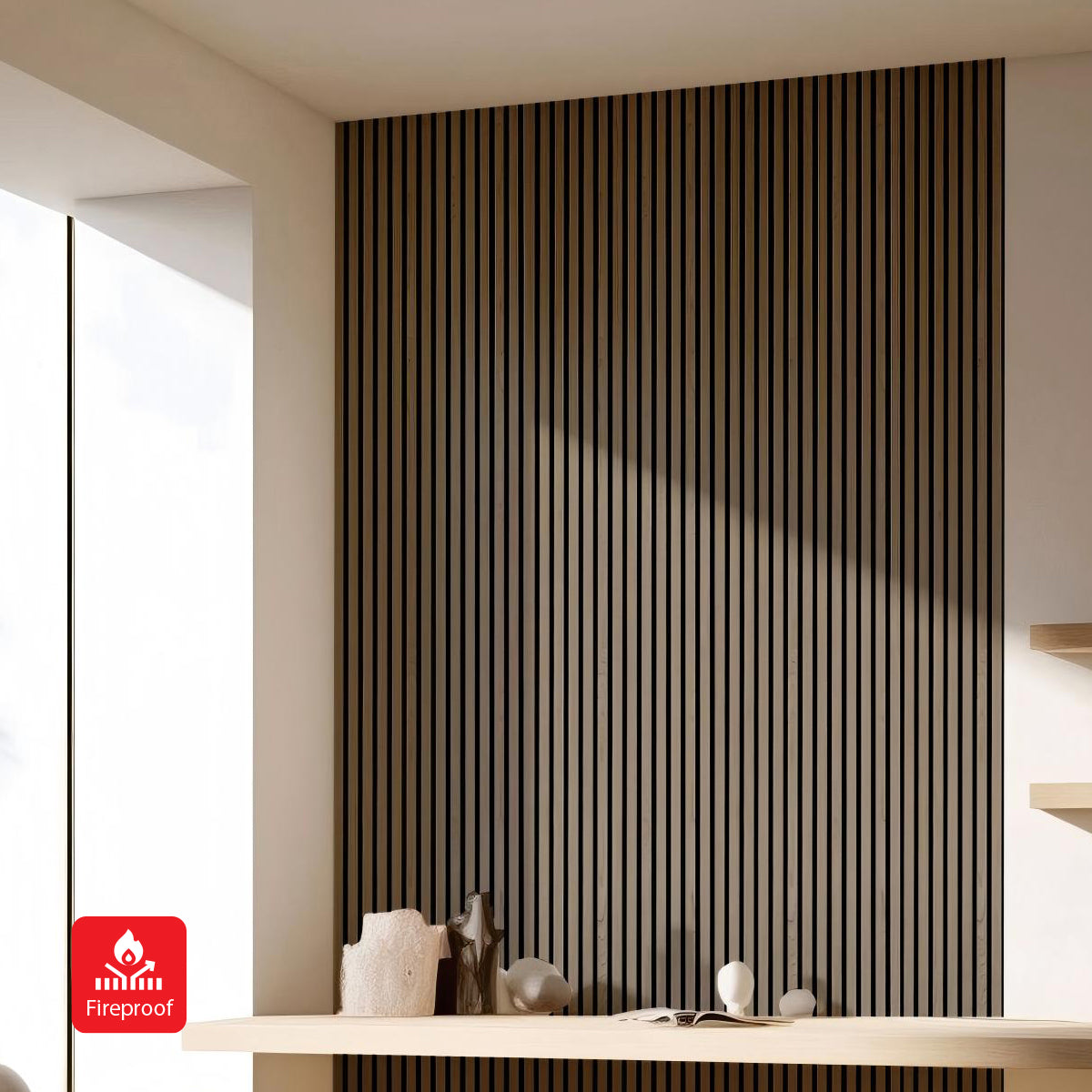 Linear Acoustic Wall Panel - PET + MDF Size: 605 x 2400 mm (Pack of 2)