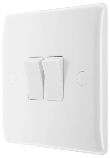 BG 842 White 2 Gang 2 Way Switch