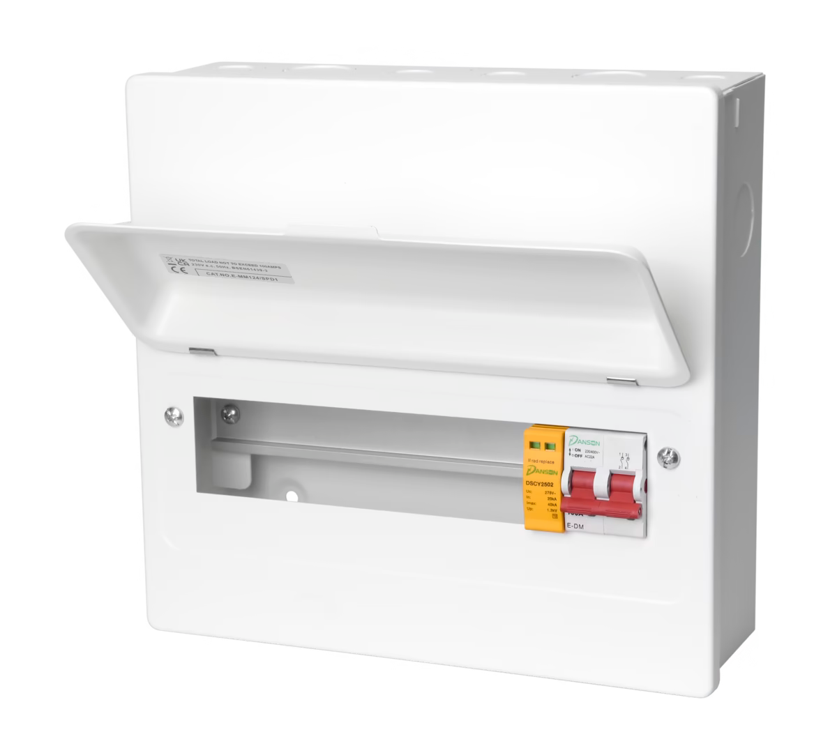 Danson 16 Module Consumer Unit 100A Main Switch & SPD 12 Way Usable