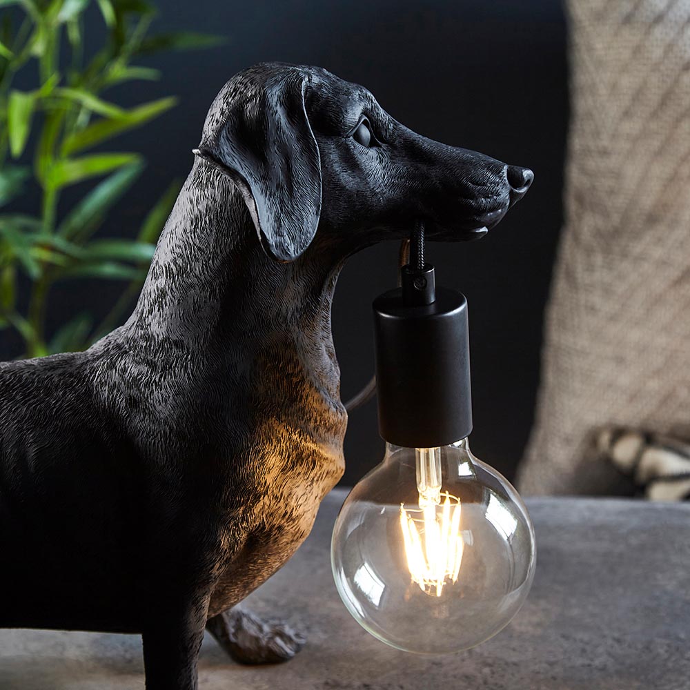 Endon Daschund Table - Matt Black 101188