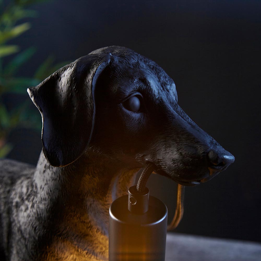 Endon Daschund Table - Matt Black 101188