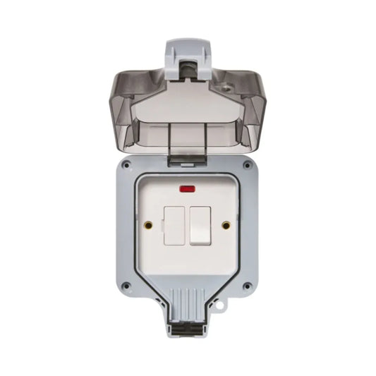 Forum ZN-38870 13A IP66 Outdoor Fused Spur with Neon – Grey