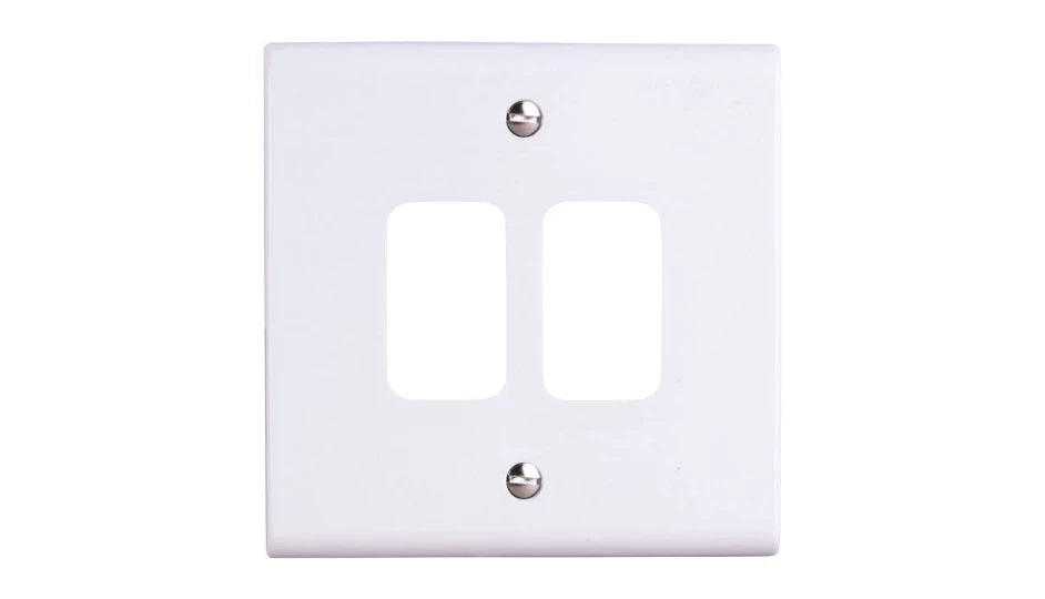 Deta Slimline 2 Gang Grid Plate G3302