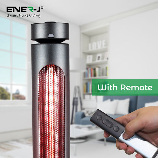 Ener-J 1500W Portable Infrared Patio Heater, IP65 Outdoor Electric Heater with 8 Heat Levels & Remote Control