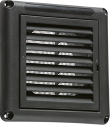 100mm/4 inch Extractor Fan Grille with Fly Screen - Black MLA