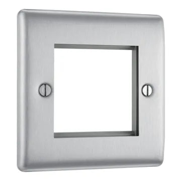 BG NBSEMS2 Nexus Metal Brushed Steel 2 Module Euro Module Front Plate