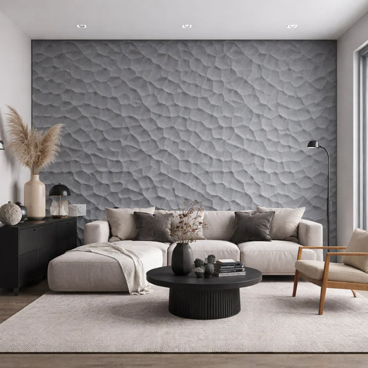 Hard PU Wall Panel‚ Size: 1200 x 600 x 25 mm (Pack of 2)‚ Space Black, Organic Pebble Texture