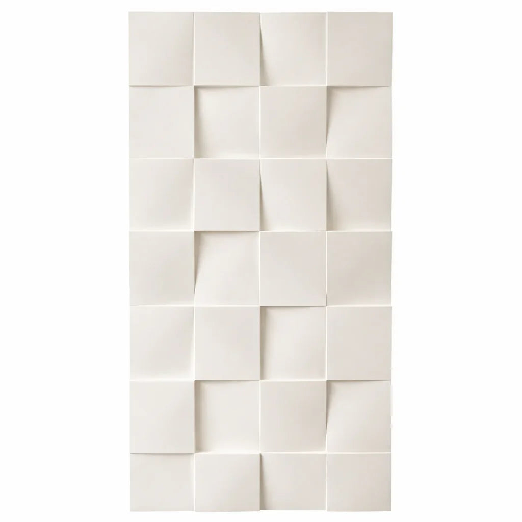 Hard PU Wall Panel‚ Size: 1070 x 460 x 25 mm (Pack of 2)‚ Jade White, 3D Cubic Tiles