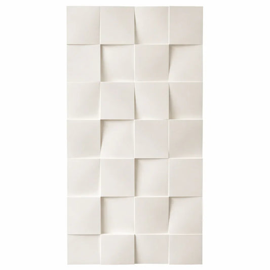 Hard PU Wall Panel‚ Size: 1070 x 460 x 25 mm (Pack of 2)‚ Jade White, 3D Cubic Tiles