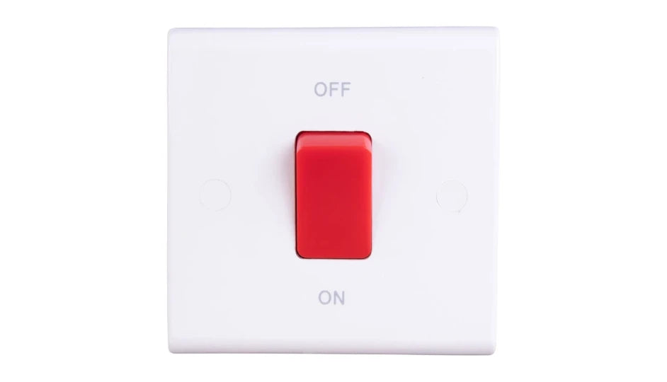 Deta Slimline 50A DP Switch Red S1300