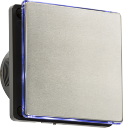 100mm/4 inch LED Backlit Extractor Fan with Overrun Timer - Black and Stainless Steel MLA