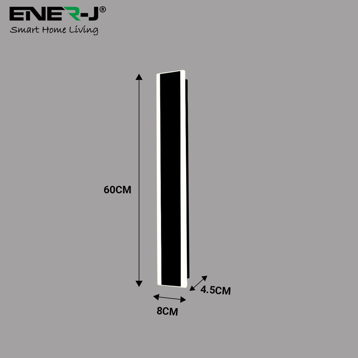 Ener-J 60cm Modern Outdoor LED Wall Light – 12W Warm White (3000K) – IP65