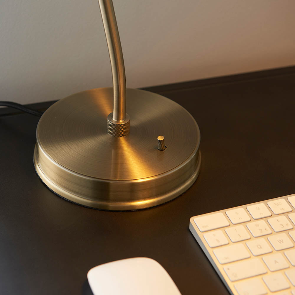 Endon Franklin Task Table Lamp Antique Brass 98747