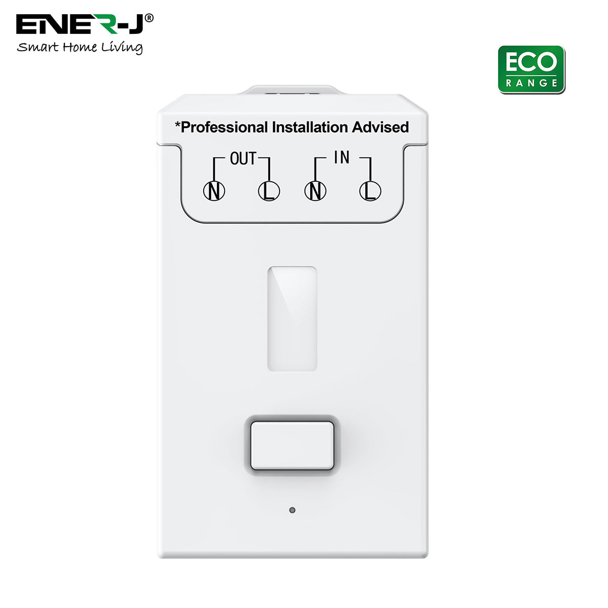 Enerj 1 Gang Wireless Kinetic Switch White Body with 1 Non Dimmable 5A RF Receiver Eco Range