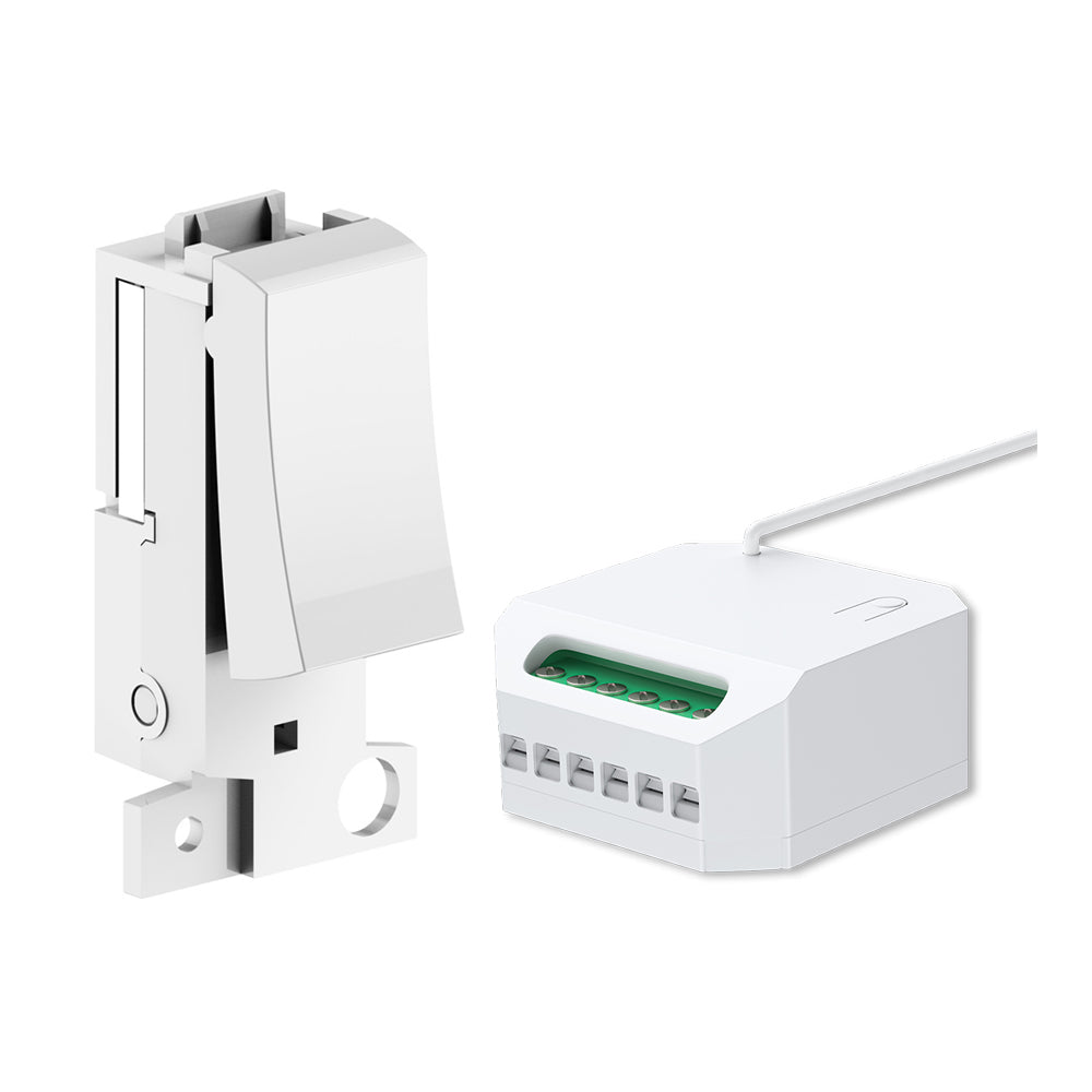 Wireless Grid Switch 1-Gang Compatible, White Body with Non Dimmable + WiFi 5A RF Mini Receiver