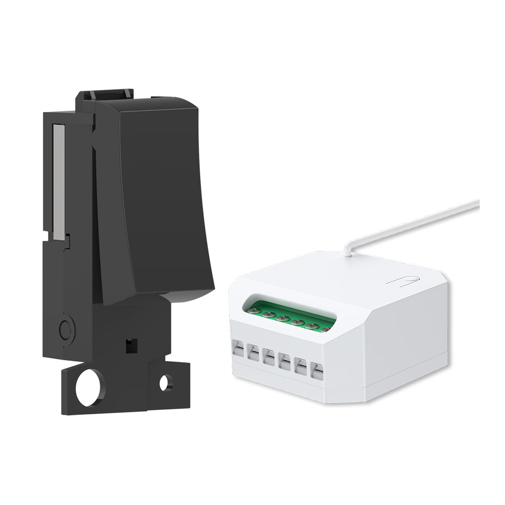 1 Gang Grid Switch, Black Body with Non Dimmable + WiFi 5A RF Mini Receiver