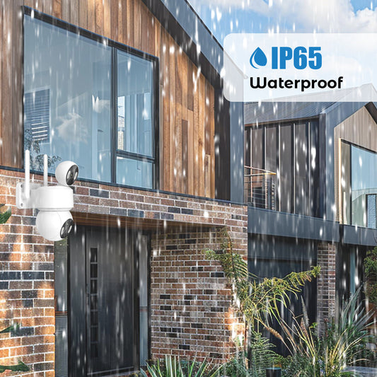 Smart Wi-Fi Dual Lens Outdoor Dome IP Camera - White Housing, IP65
