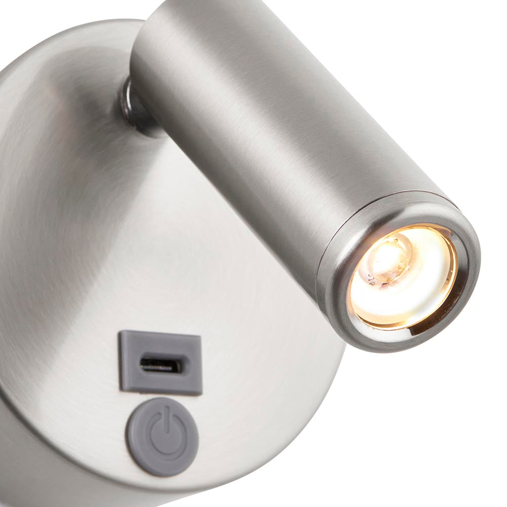 Saxby Lumos Mini 1lt Wall 3W 3000K - Stainless Steel 120966