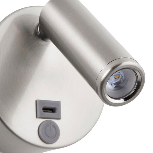 Saxby Lumos Mini 1lt Wall 3W 3000K - Stainless Steel 120966