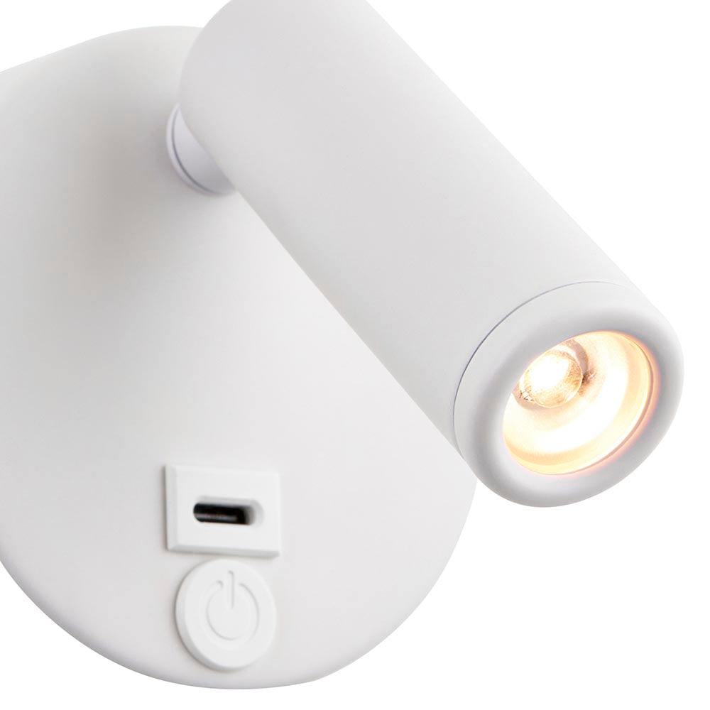 Saxby Lumos Mini 1lt Wall Light 3W 3000K - Matt White 120967