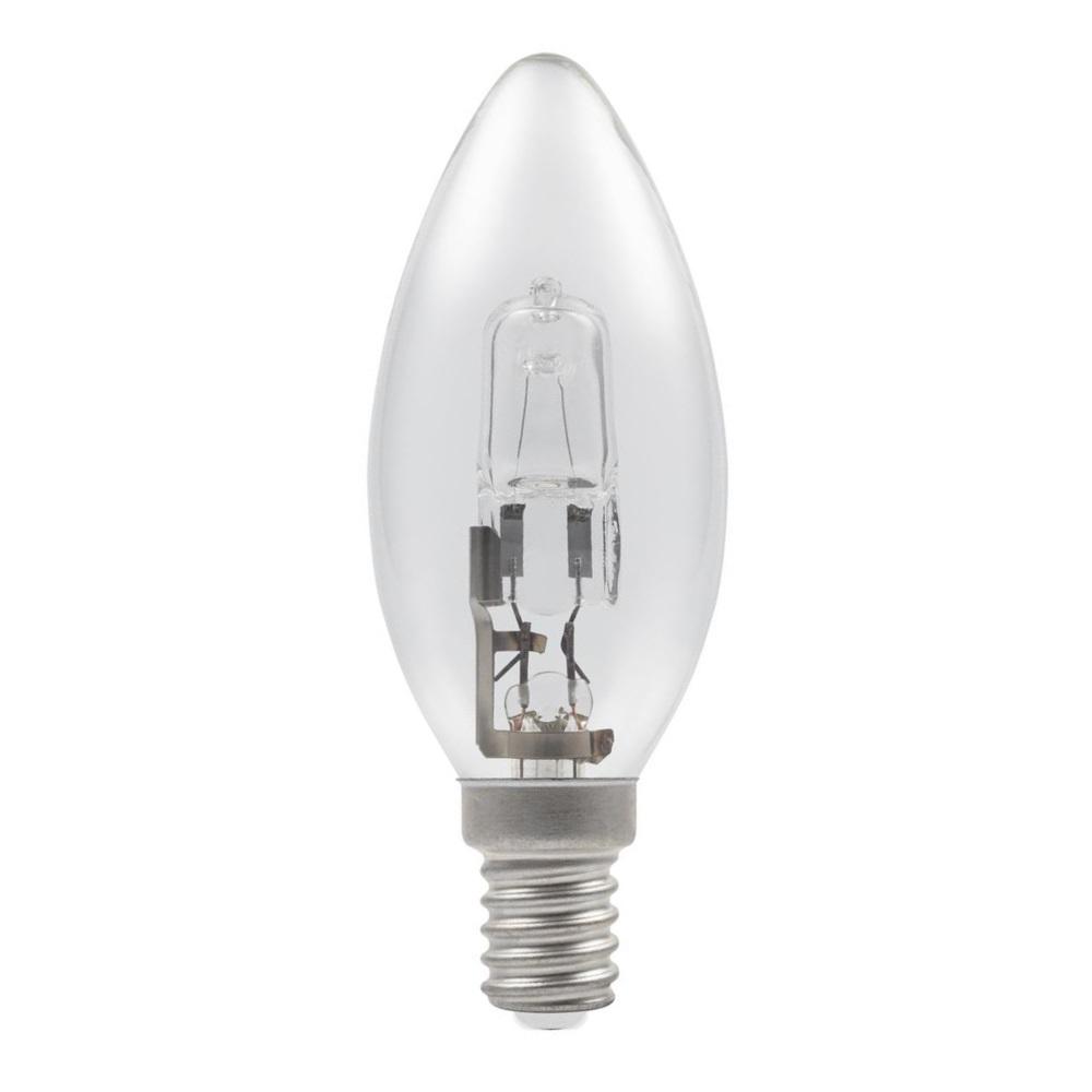Caradok 28w = 40w Halogen EcoSaver Candle Light Bulbs - SES / E14 Cap / Clear