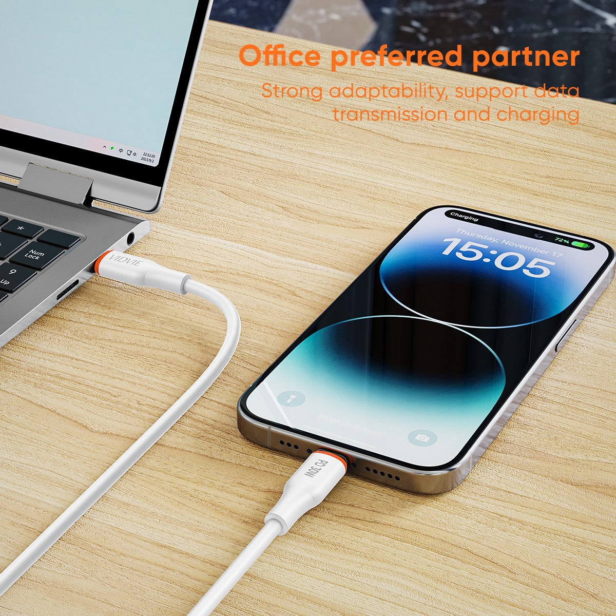 VIDVIE PD 30W Type-C to Lightning Data Cable