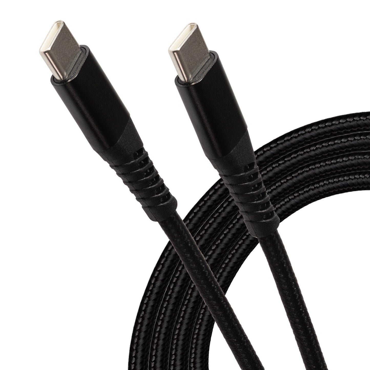 Maplin USB-C to USB-C 60W PD Braided Cable - Black