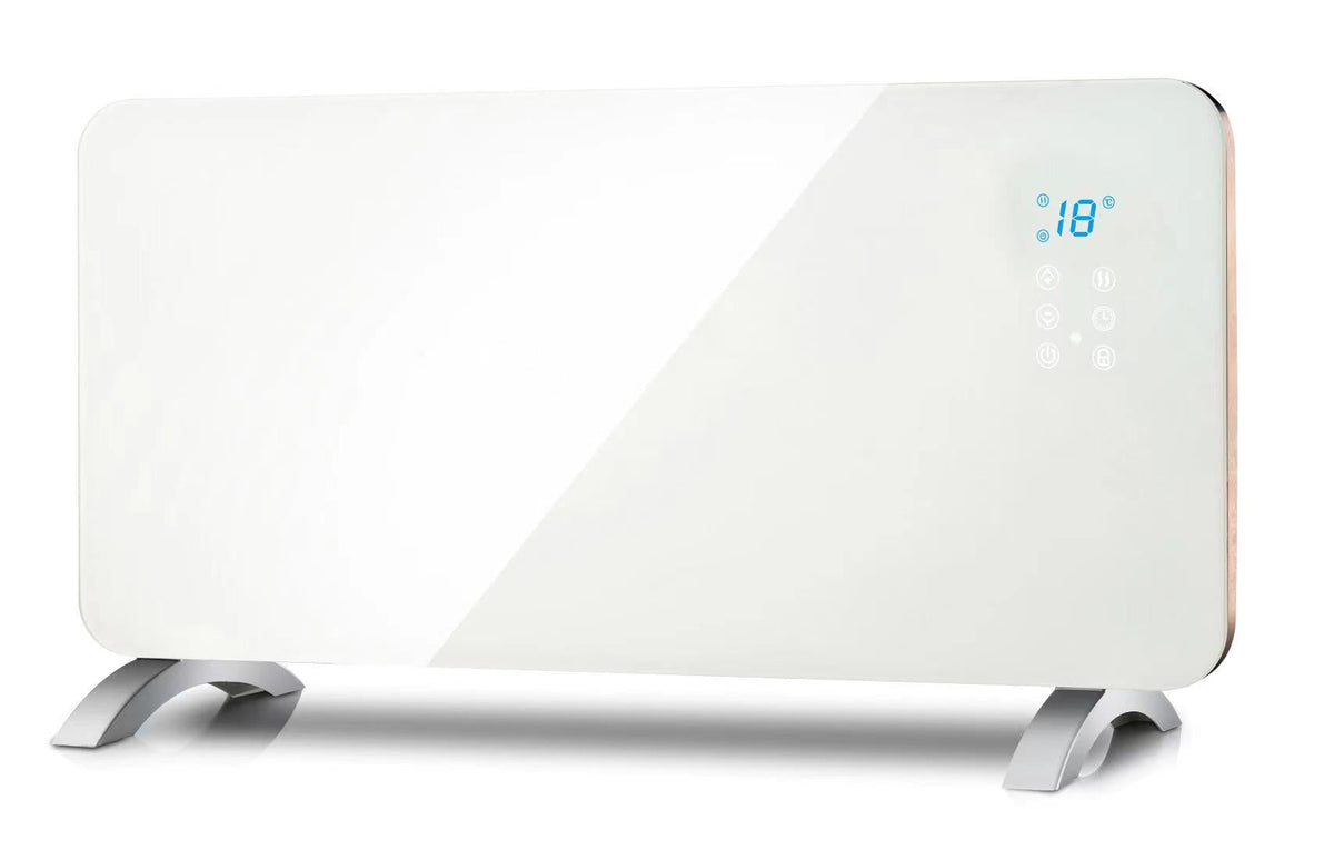 Ener-J 2000W Smart Electric Heater with White Tempered Glass, WiFi, App & Voice Control, Wall Mounted or Freestanding