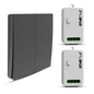 ENER-J 2 Gang Wireless Kinetic Switch, Black + 2 units of 500W RF Receiver
