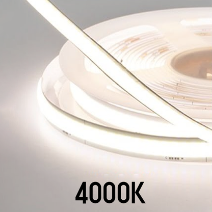 5 Meter 12V LED COB Strip, 4000K IP20 (Power Supply Not Included)