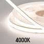 5 Meter 12V LED COB Strip, 4000K IP20 (Power Supply Not Included)