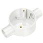 Conduit 20mm 2 Way Through Terminal White CRB20