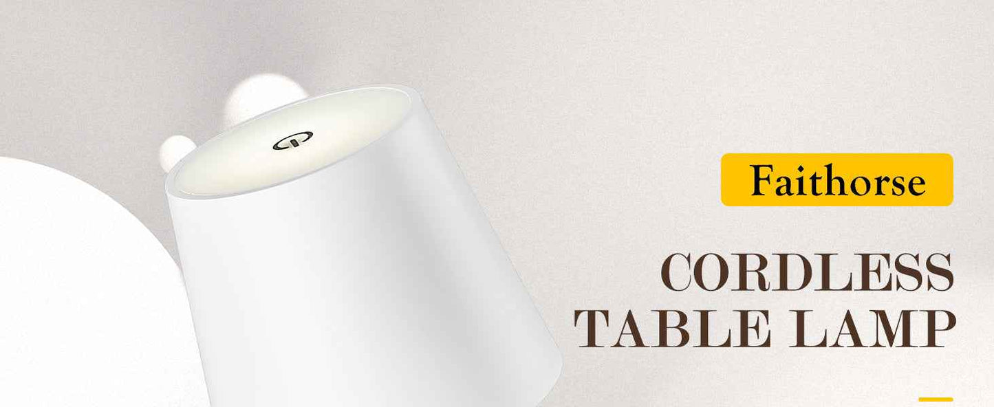 Cordless LED Table Lamp Rechargeable Desk Light IP54 Touch Dimmable White 2 Pack