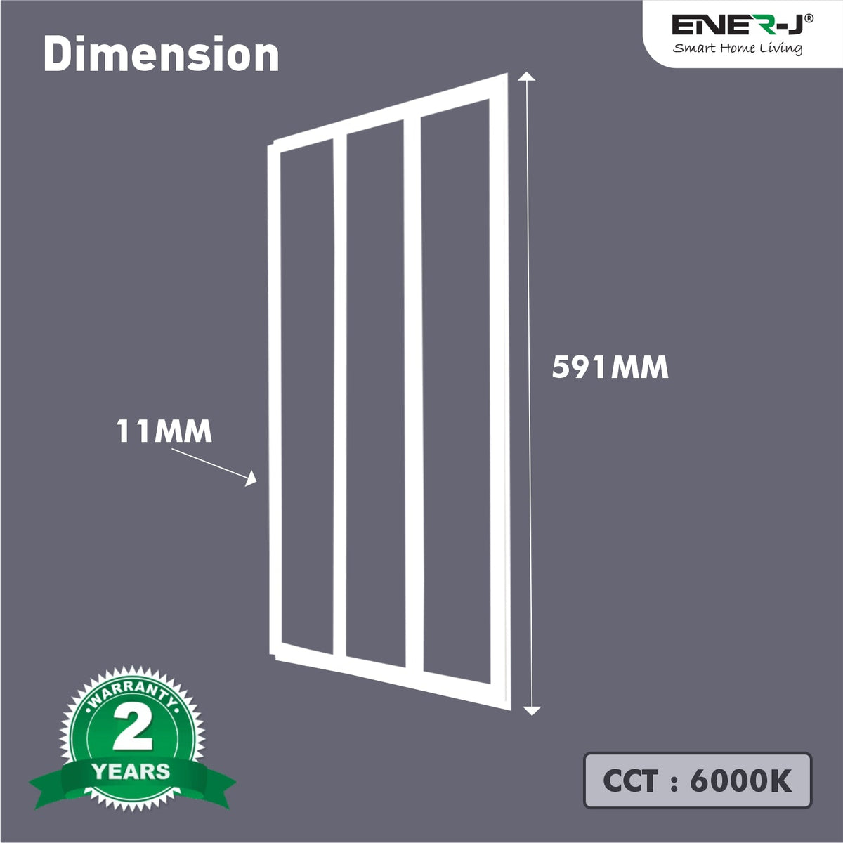 Edgelit Borderline LED Panel with Middle Bars 40W 4000 Lumens, 2 Years Warranty, 6000K for Offices, Schools, Hotels, Restaurants (Pack of 6)