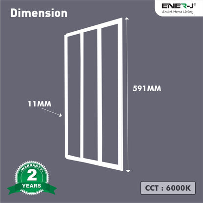 Edgelit Borderline LED Panel with Middle Bars 40W 4000 Lumens, 2 Years Warranty, 6000K for Offices, Schools, Hotels, Restaurants (Pack of 6)