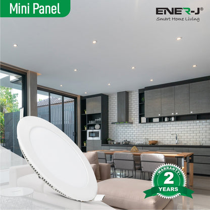 3W Recessed Round LED Mini Panel Downlight, 85mm Diameter, 70mm Hole Size, 3000K, 2 Years Warranty | Single pack
