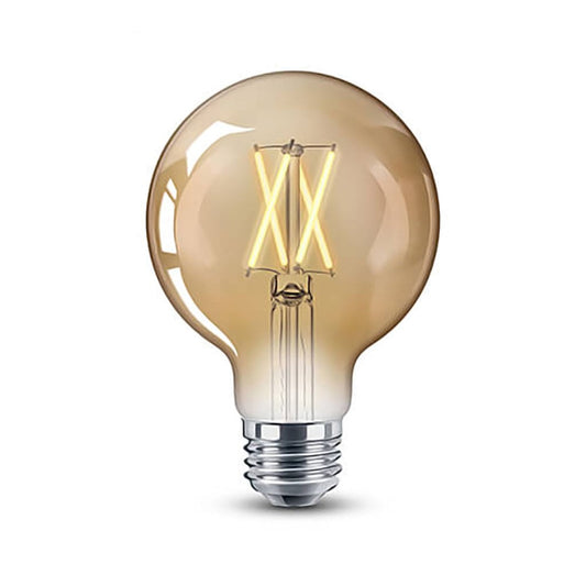 Ener-J Smart WiFi E27 LED Filament Bulb, 806lm 8.5W Dimmable CCT Golden G95 Globe, Works with Alexa & Google Assistant  | Single pack
