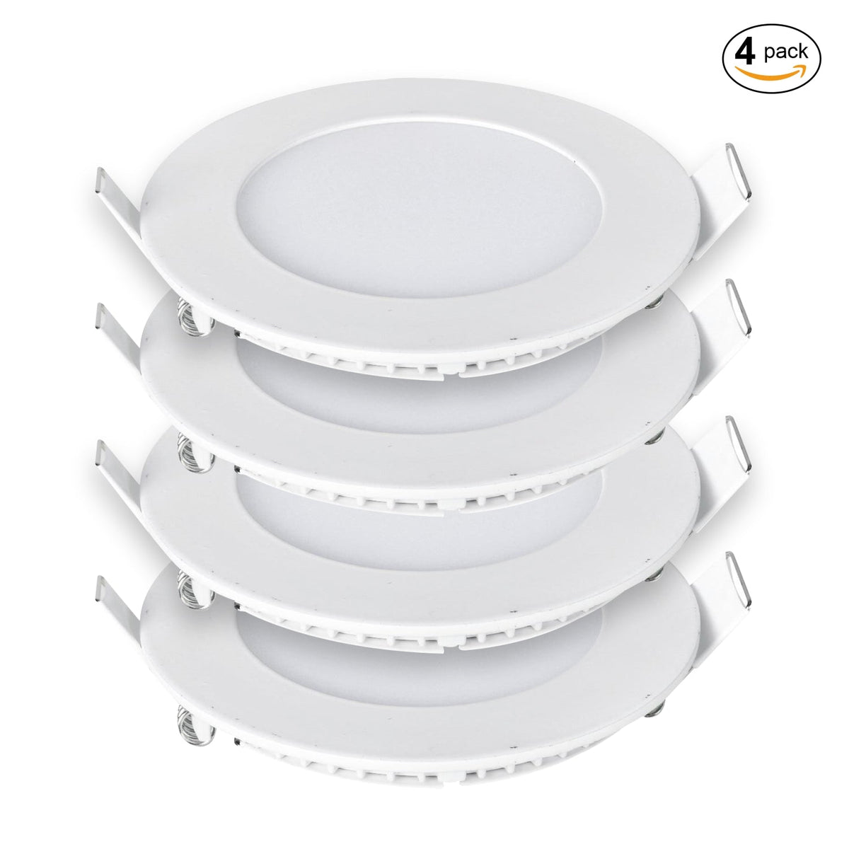 18W Recessed Round LED Downlight Mini Panel 220mm Diameter, 205mm Hole Size, CE Driver, 20000 Hours Long Life | Pack of 4 - 4000K