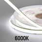 5 Meter 12V LED COB Strip, 6000K IP20 (Power Supply Not Included)