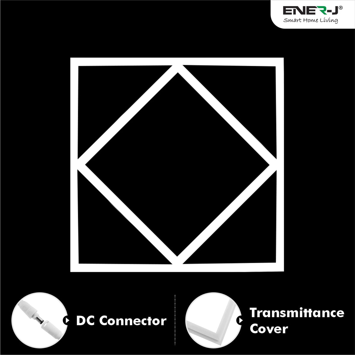 Double Square LED Ceiling Panel 60x60cms 40W 4000 Lumens, 3 Years warranty, CCT Switchable