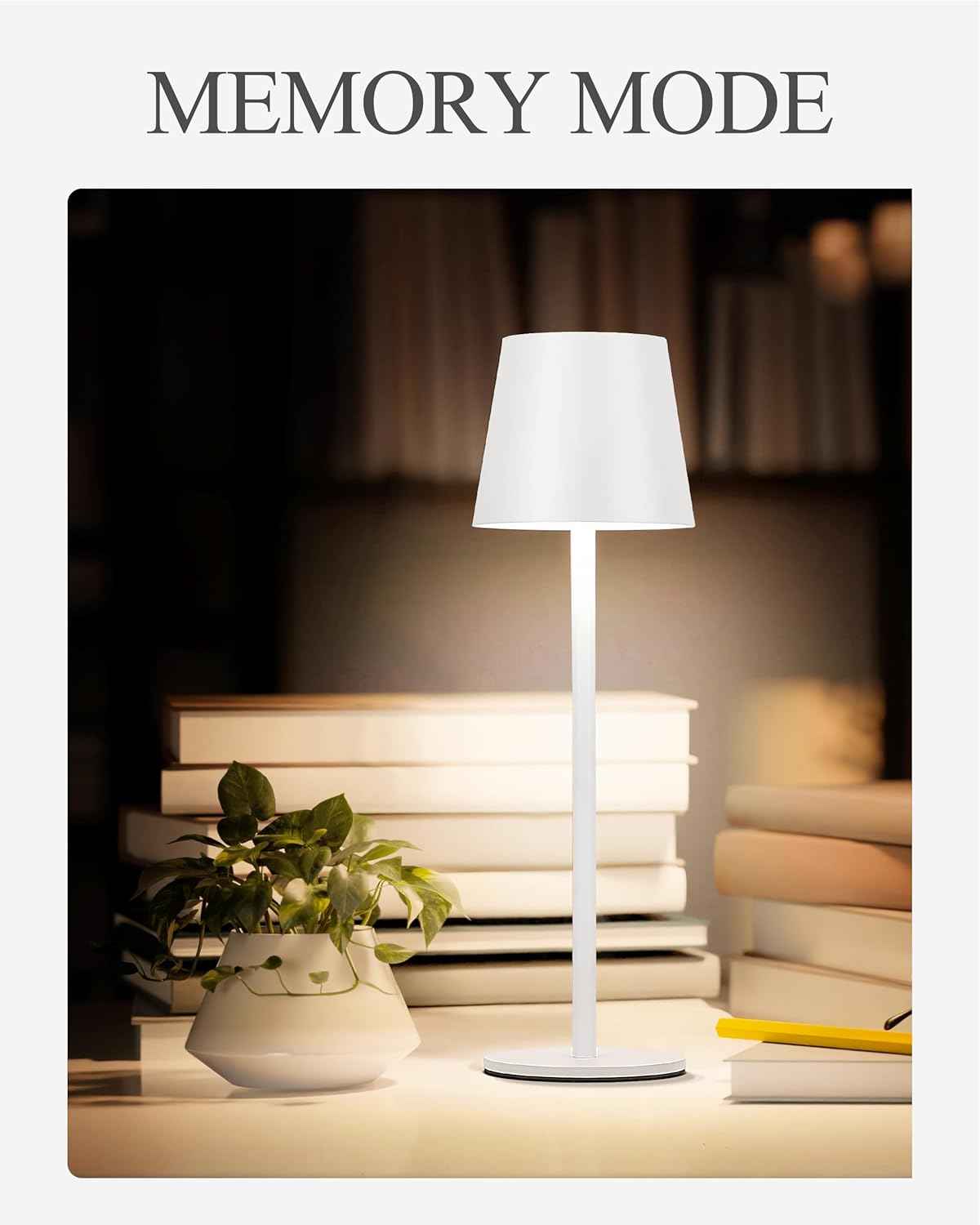 Cordless LED Table Lamp Rechargeable Desk Light IP54 Touch Dimmable White 2 Pack