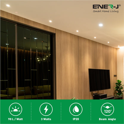 3W Recessed Round LED Mini Panel Downlight, 85mm Diameter, 70mm Hole Size, 3000K, 2 Years Warranty | Single pack
