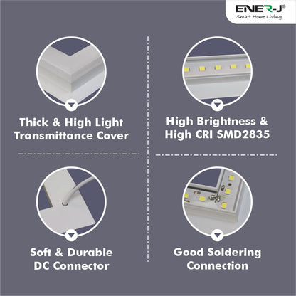 Edgelit Borderline LED Panel with Middle Bars 40W 4000 Lumens, 2 Years Warranty, 6000K for Offices, Schools, Hotels, Restaurants (Pack of 6)