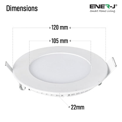 6W Recessed Round LED Mini Panel Downlight, 120mm Diameter, 105mm Hole Size, 2 Years Warranty, 20000 Hours Long life | Pack of 4 - 4000K