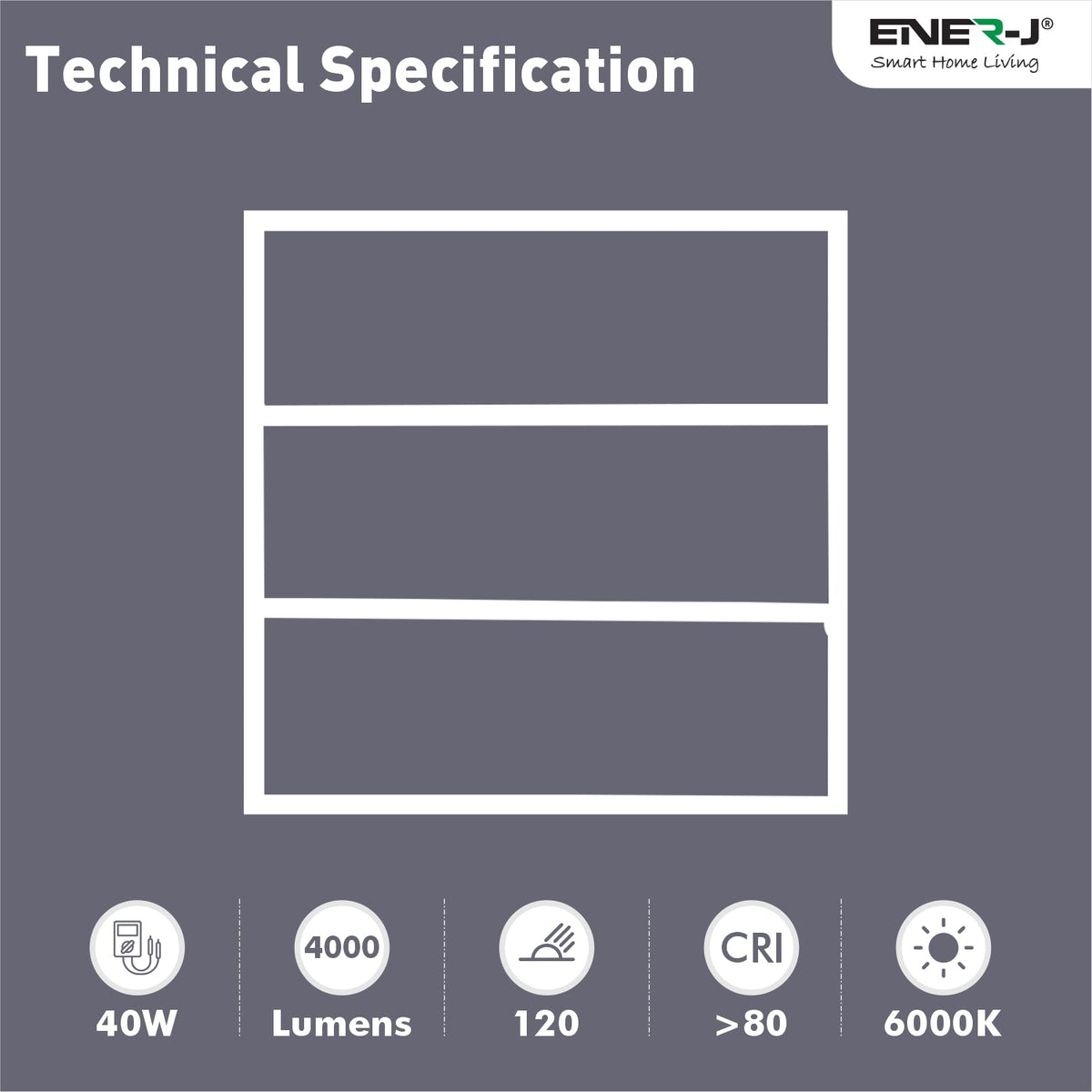Edgelit Borderline LED Panel with Middle Bars 40W 4000 Lumens, 2 Years Warranty, 6000K for Offices, Schools, Hotels, Restaurants (Pack of 6)