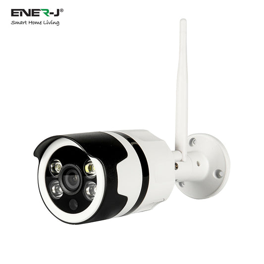 ENER-J 1080P Smart WiFi Outdoor Bullet IP Camera with 25m Night Vision, Motion Detection, Two-Way Audio & IP66 Weatherproof Design, Home Security Surveillance Camera