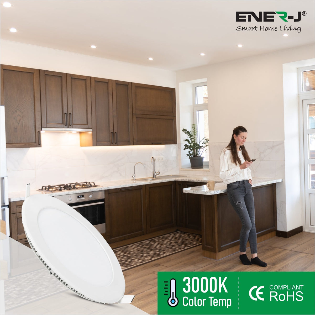 6W Recessed Round LED Mini Panel Downlight, 120mm Diameter, 105mm Hole Size, 2 Years Warranty, 20000 Hours Long life | Pack of 4 - 4000K