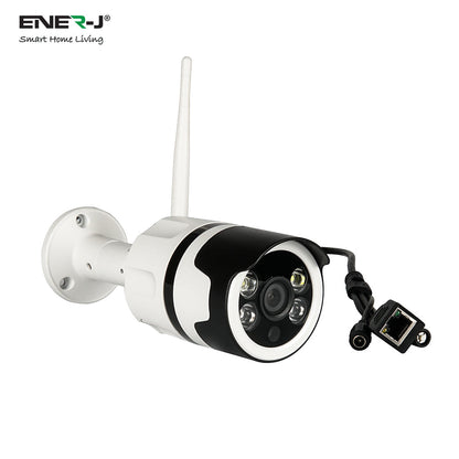 ENER-J 1080P Smart WiFi Outdoor Bullet IP Camera with 25m Night Vision, Motion Detection, Two-Way Audio & IP66 Weatherproof Design, Home Security Surveillance Camera